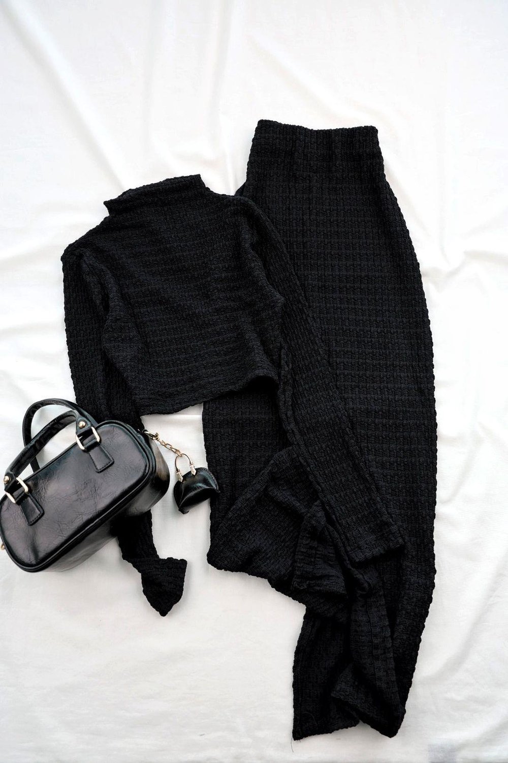 Etekli TakımDik Yaka Bürümcük Etek Takım