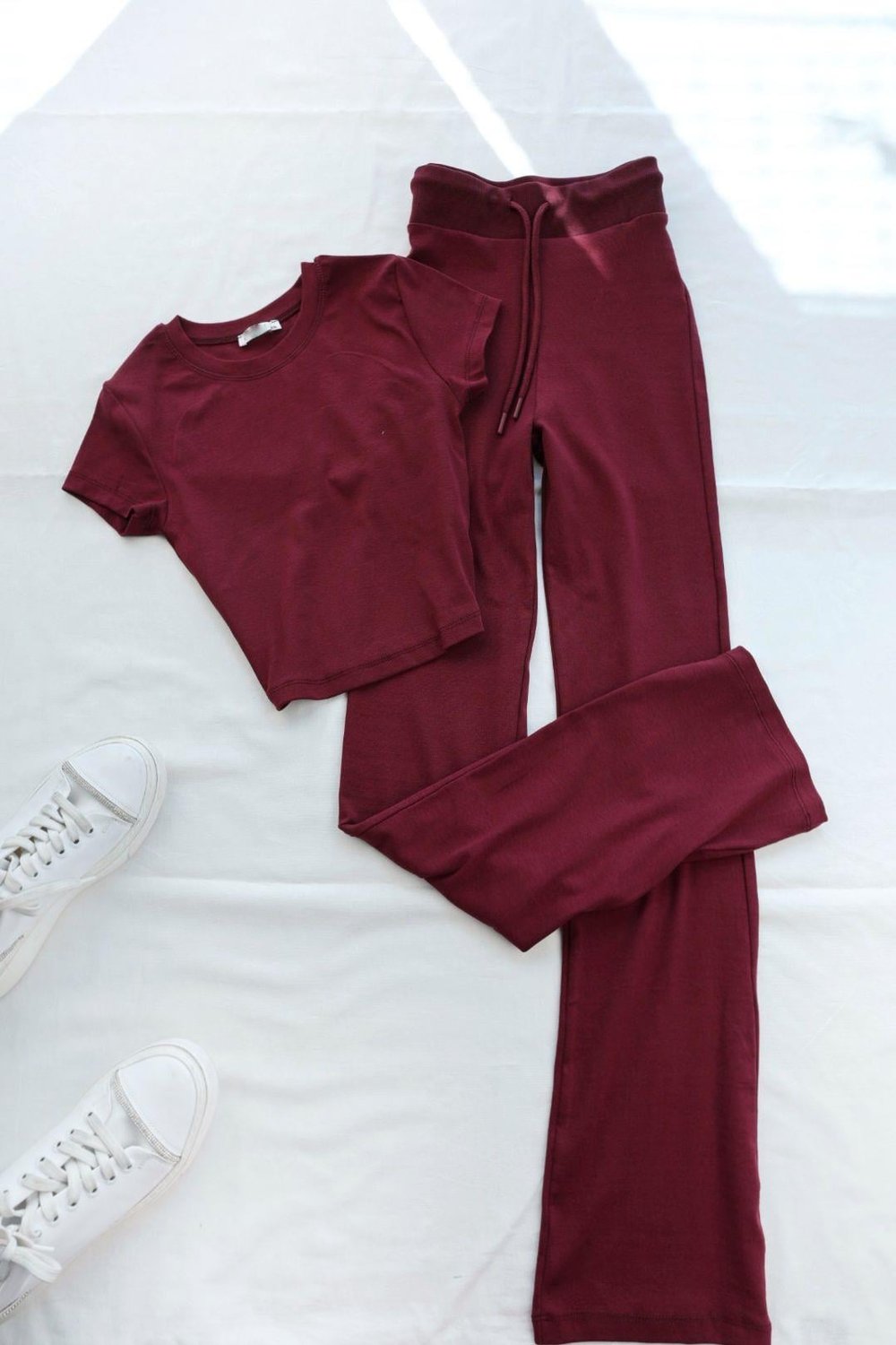 Pantolon TakımRibanalı Crop Pantolon Penye Takım
