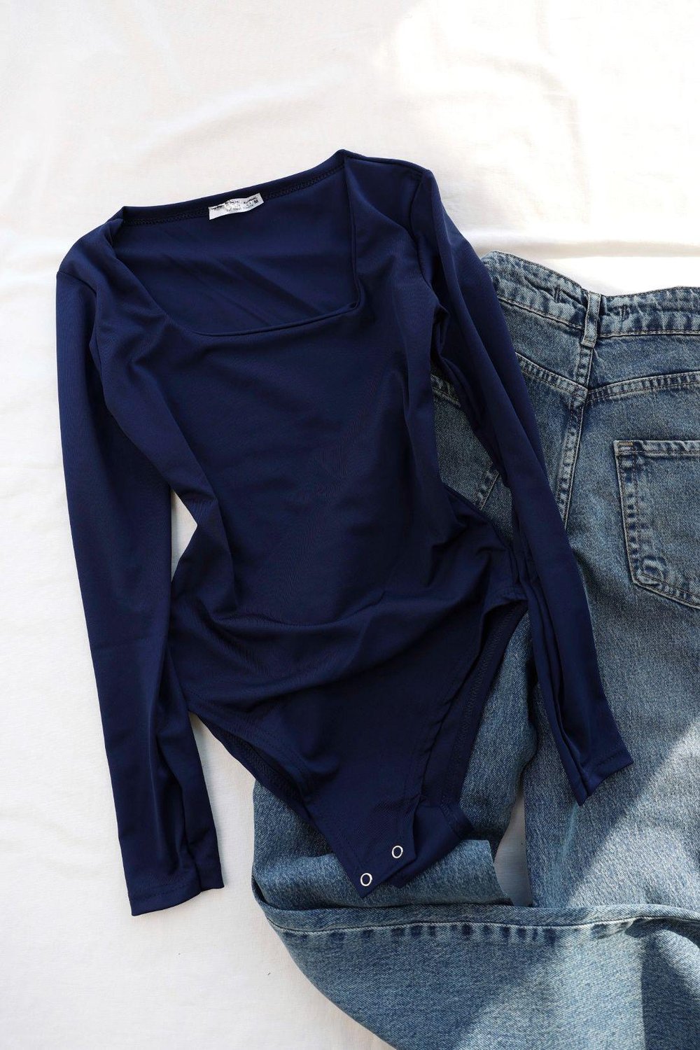 BodysuitUzun Kol Kare Yaka Zıbın