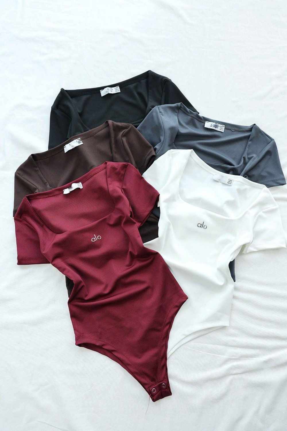 BodysuitGümüş Baskı Kare Yaka Alo Zıbın