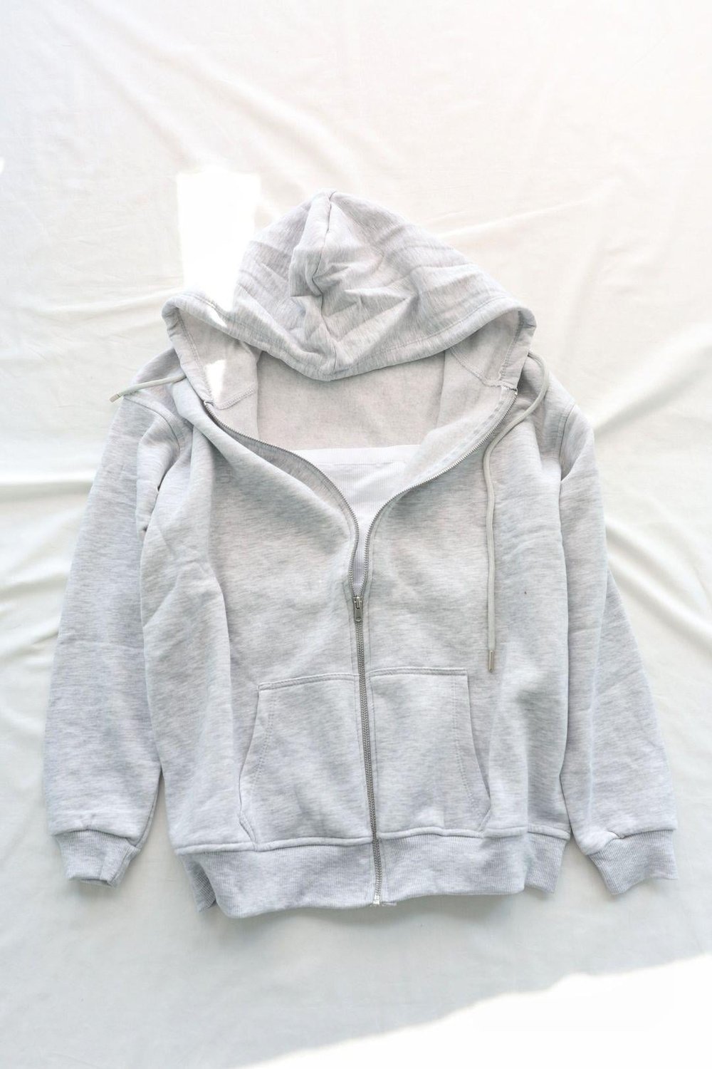 SweatFermuarlı Kpaşonlu Oversize 3 İplik Sweat