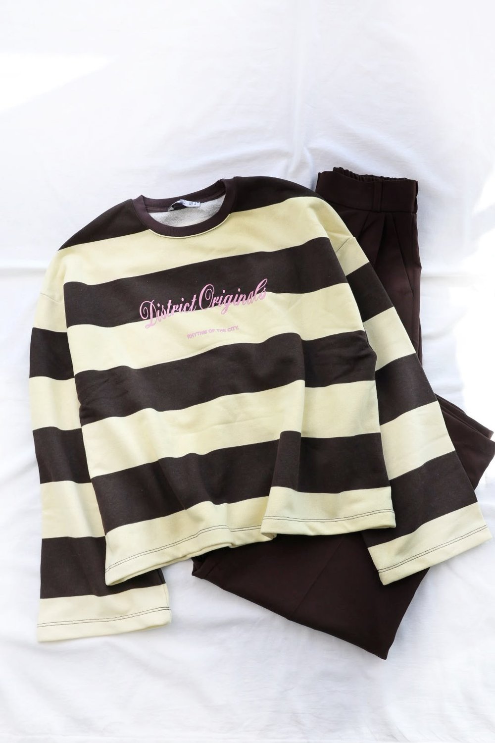 SweatBisiklet Yaka Çizgili 3iplik Baskılı Sweat