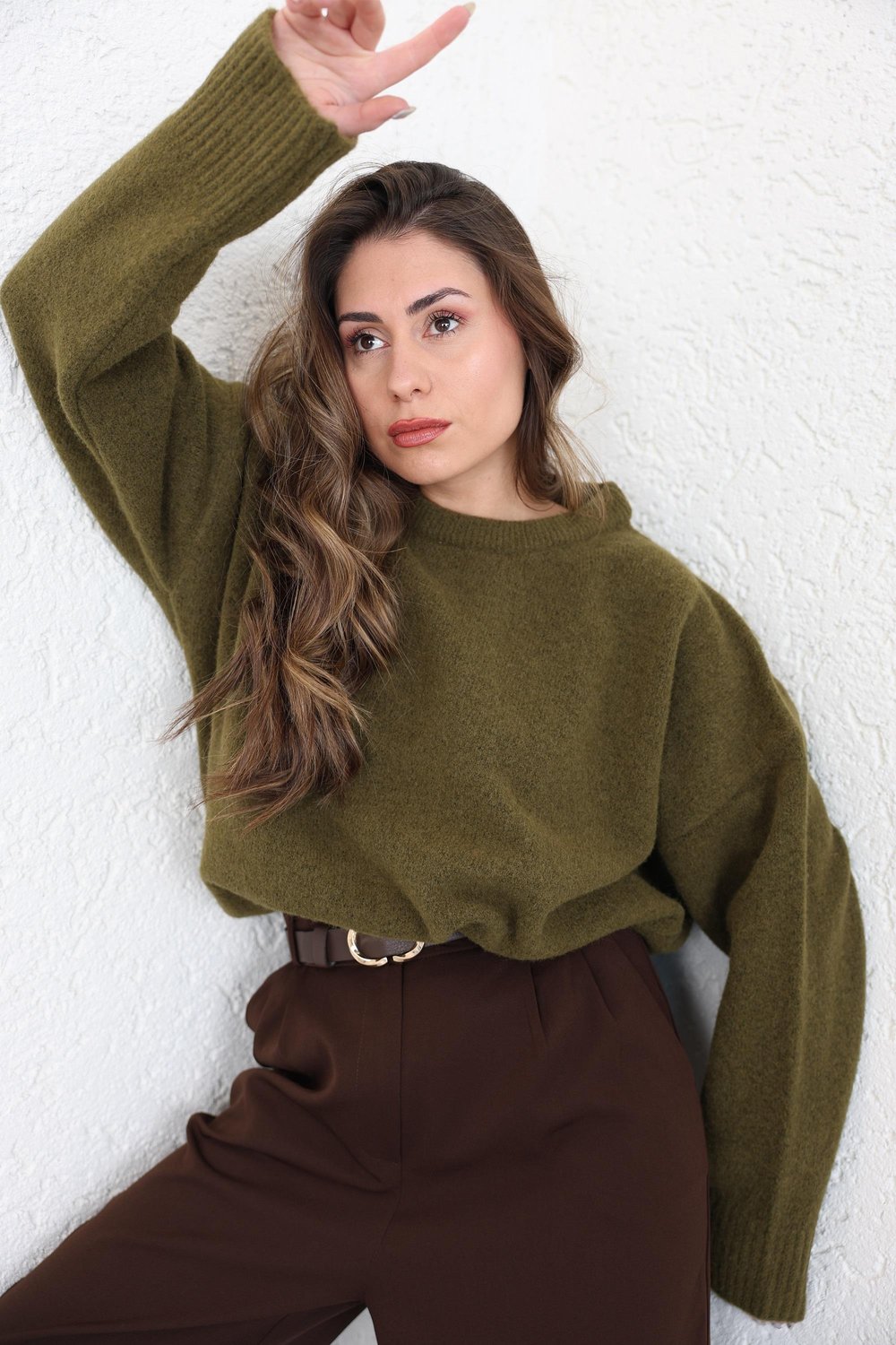 Triko/KazakBisiklet Yaka Salaş Triko Kazak