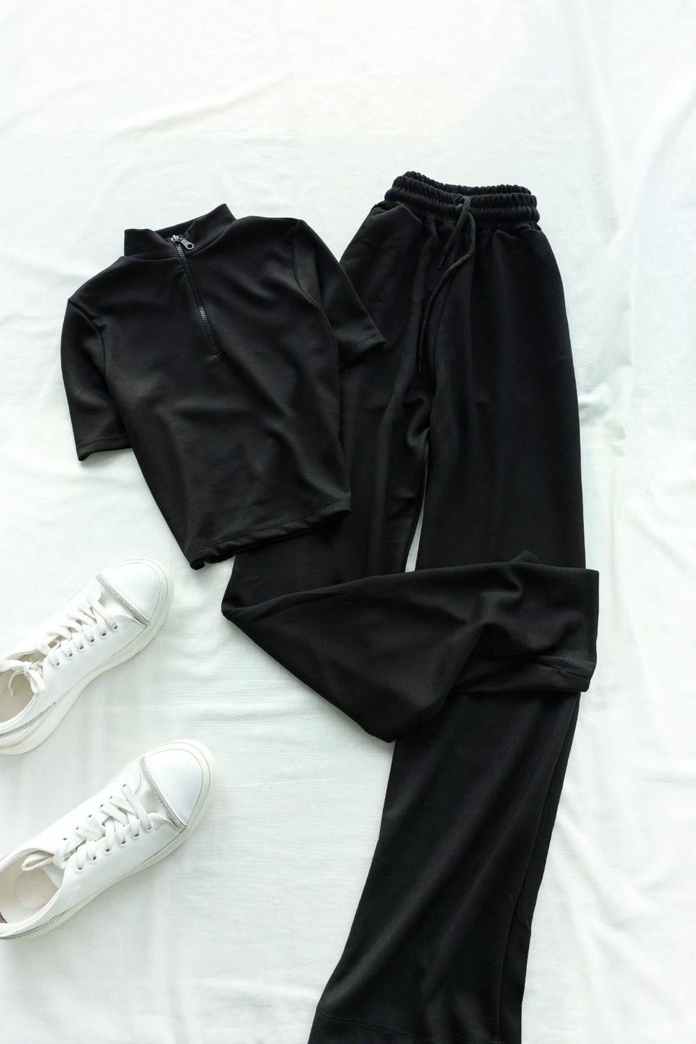Pantolon TakımOysh Fermuarlı Crop Bol Pantolon Takım