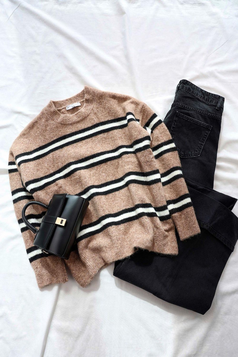 Triko/KazakRenkli Çizgili Oversize Triko Kazak