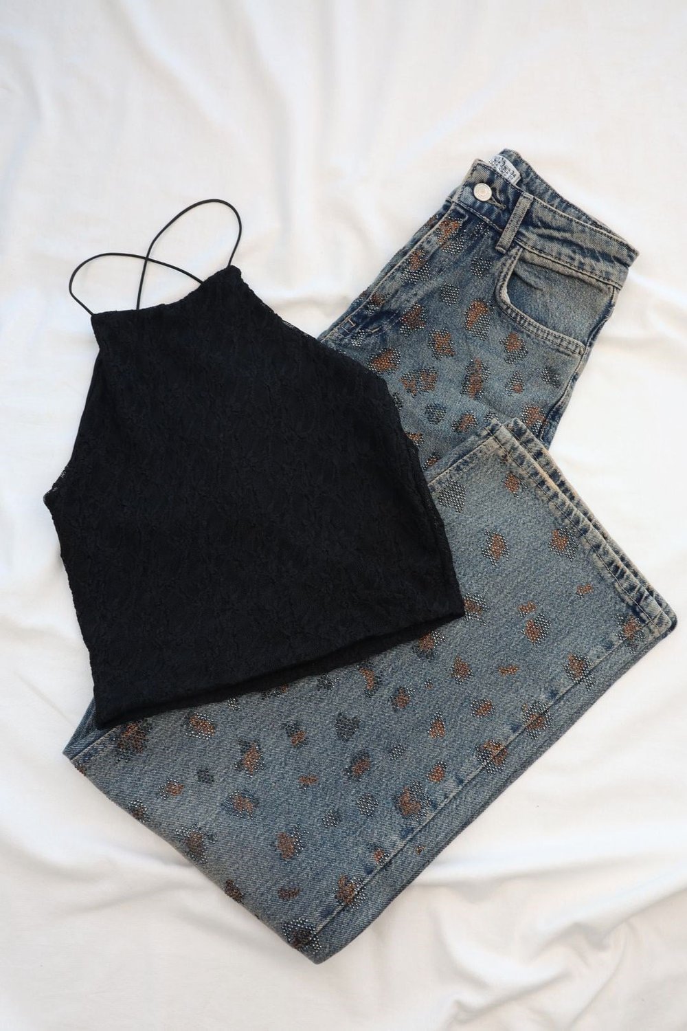 CroptopsLastikli Halter Dantel Crop