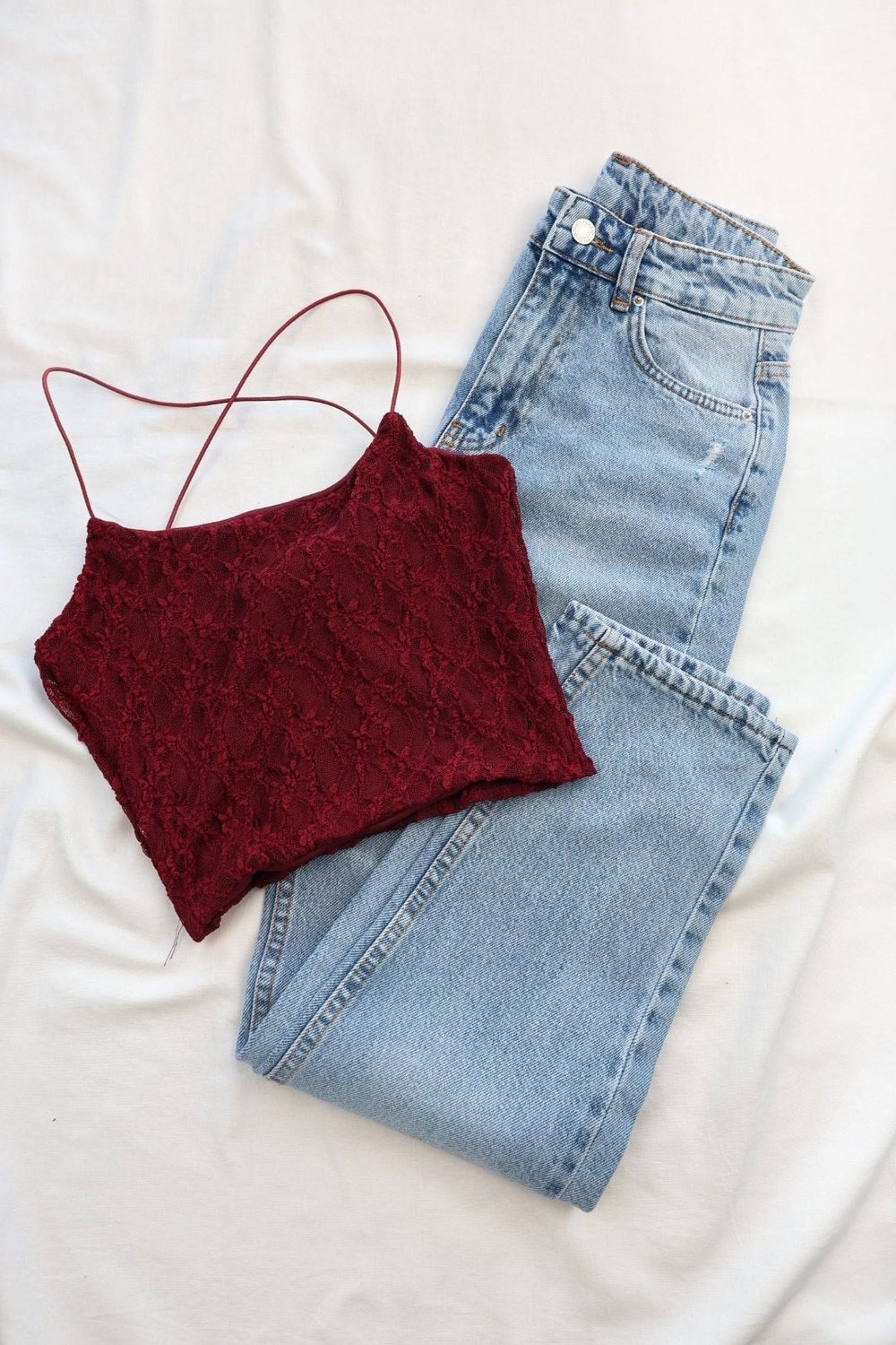 CroptopsAskılı Sırt Çapraz Dantel Crop