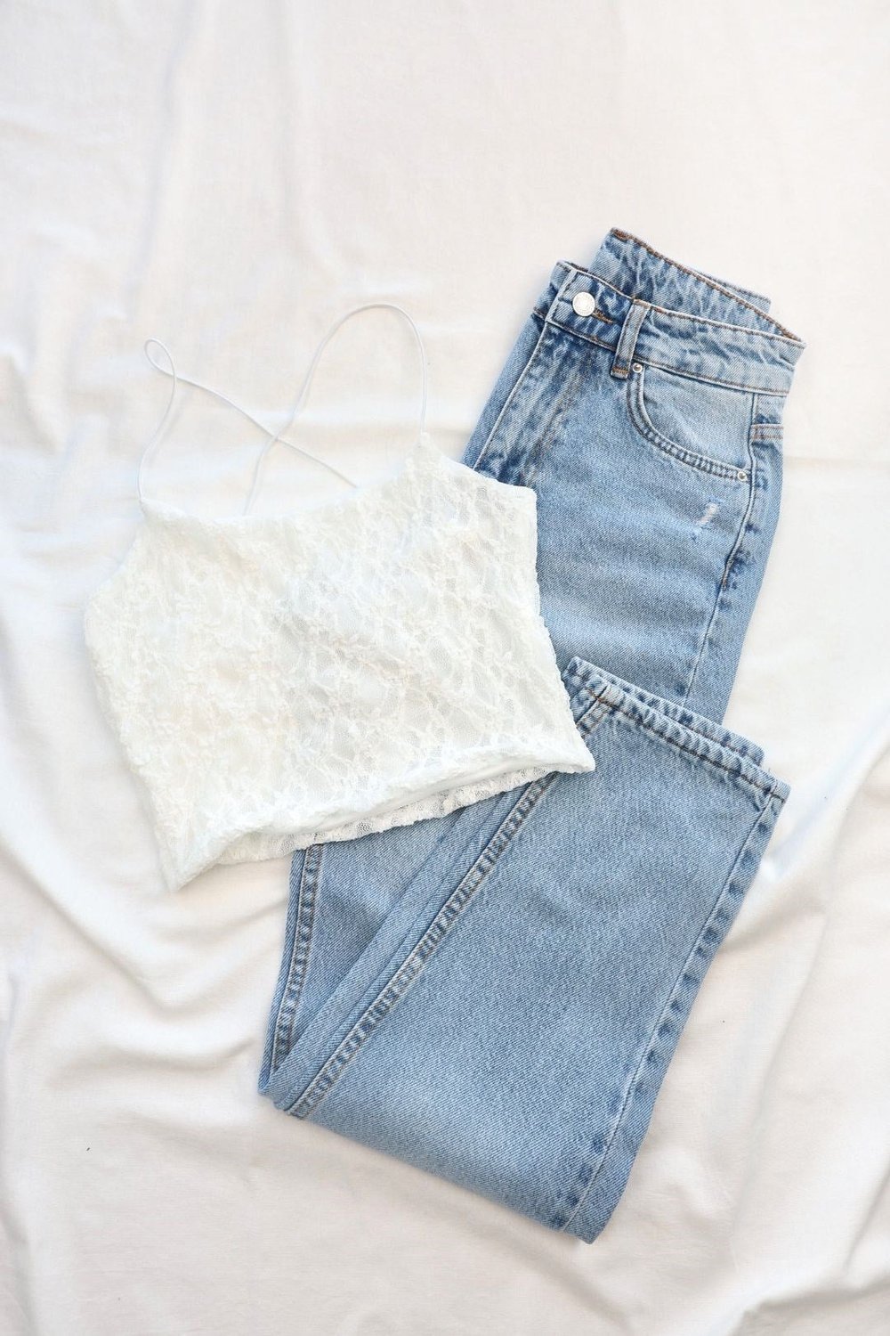 CroptopsAskılı Sırt Çapraz Dantel Crop