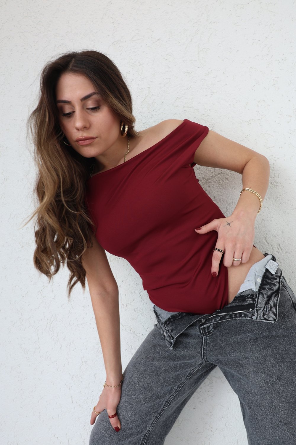 Kayık Yaka Dalgıç Bodysuit