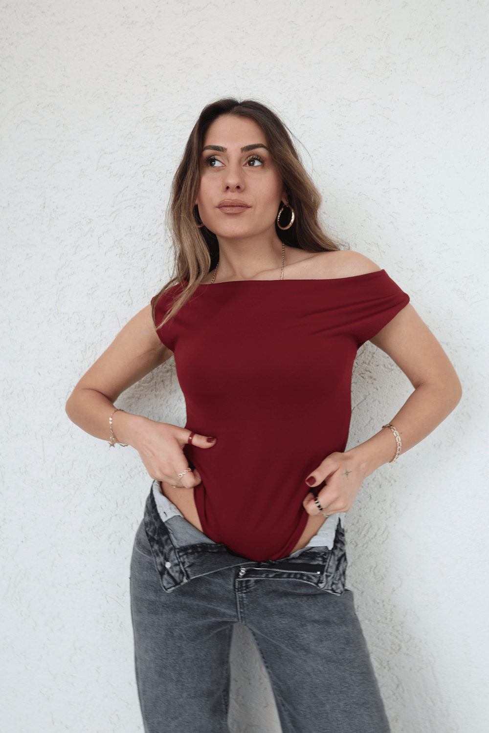 Kayık Yaka Dalgıç Bodysuit