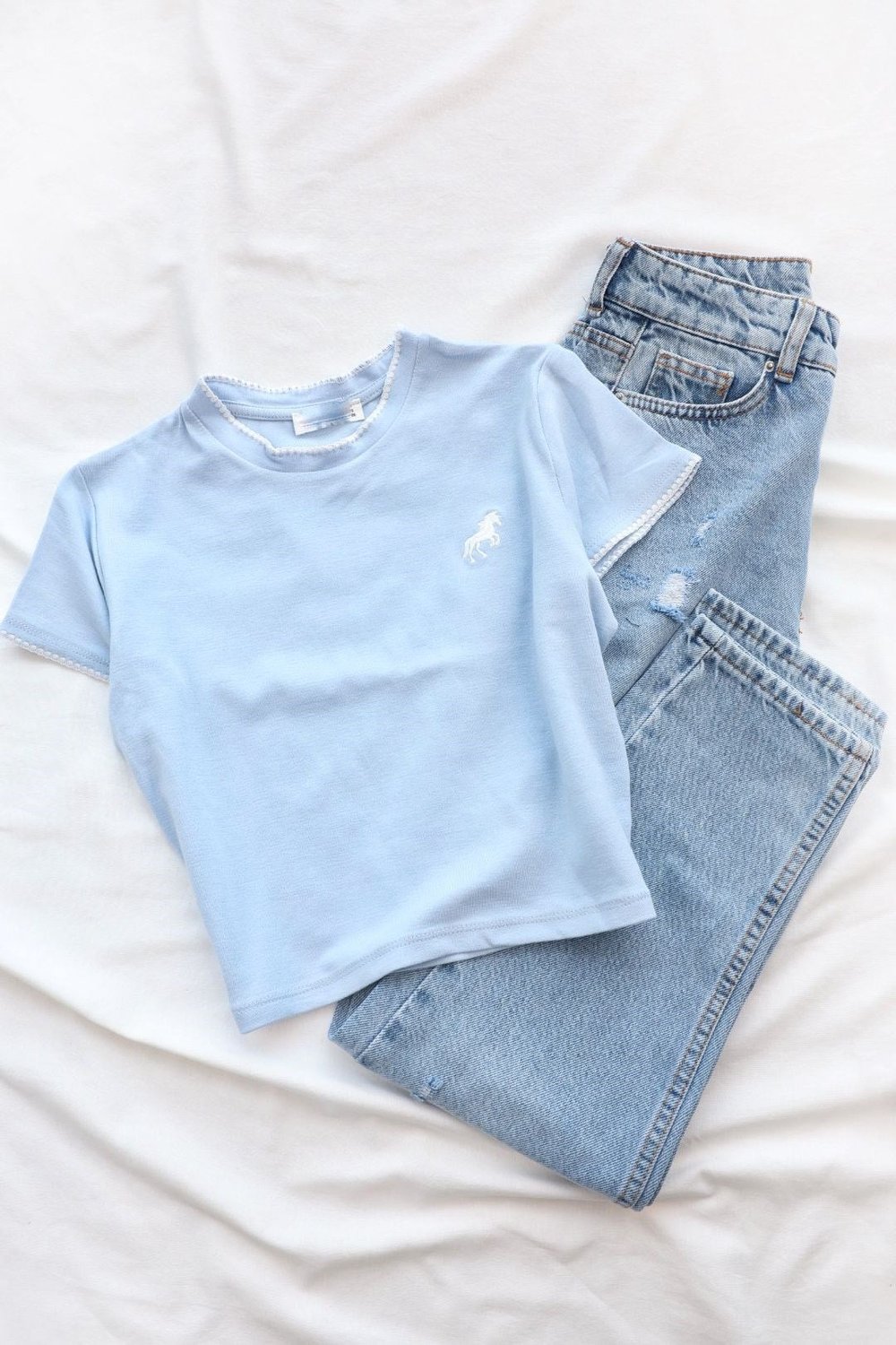 TshirtModal Alt Nakışlı Crop Tshirt