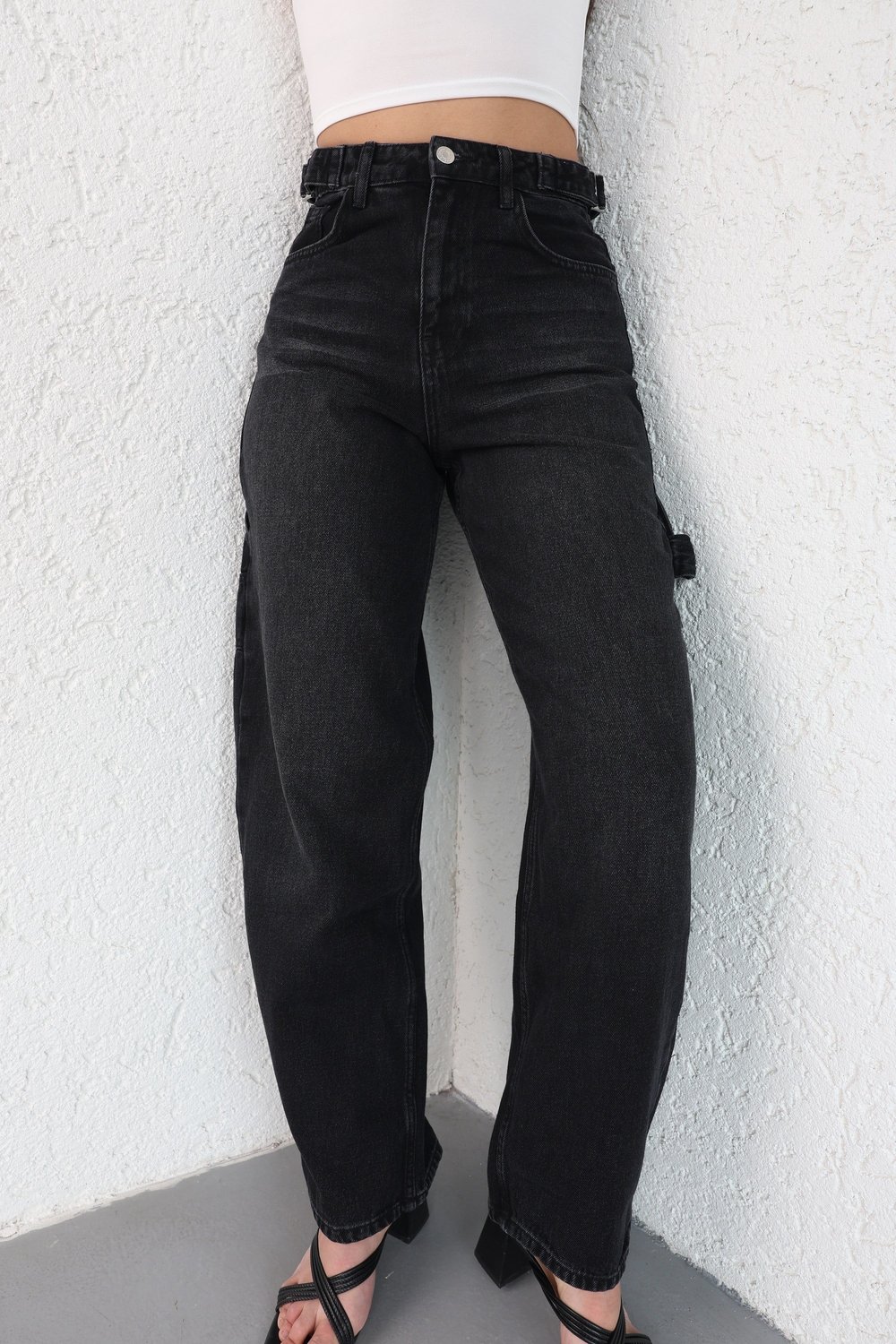 Jean/KotKemer Detaylı Baggy Jean