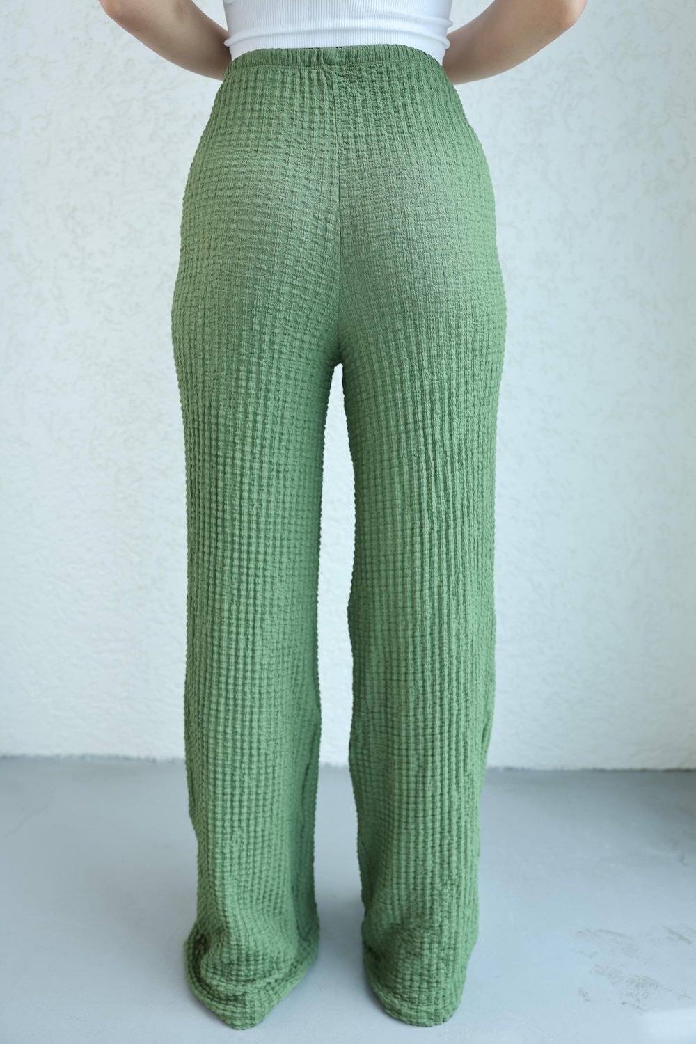 Gofre Bağcıklı Plazzo Pantolon