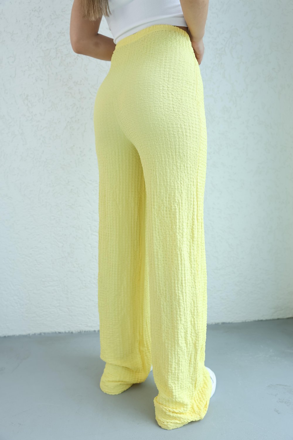 Gofre Bağcıklı Plazzo Pantolon