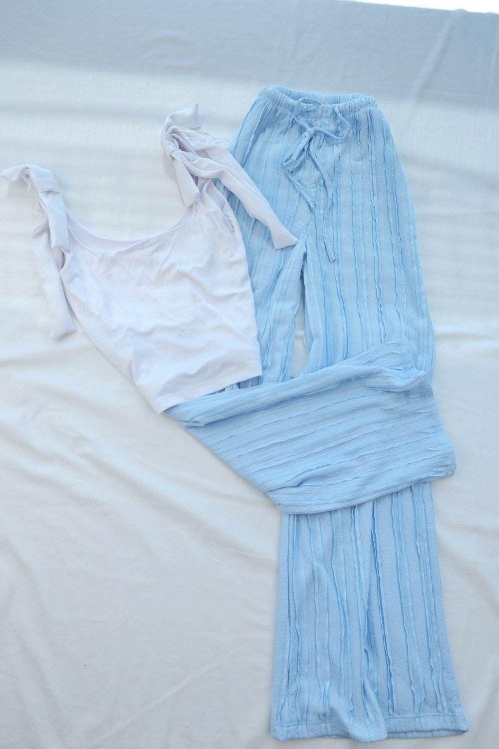 PantolonKendinden Çizgili Bol Pantolon