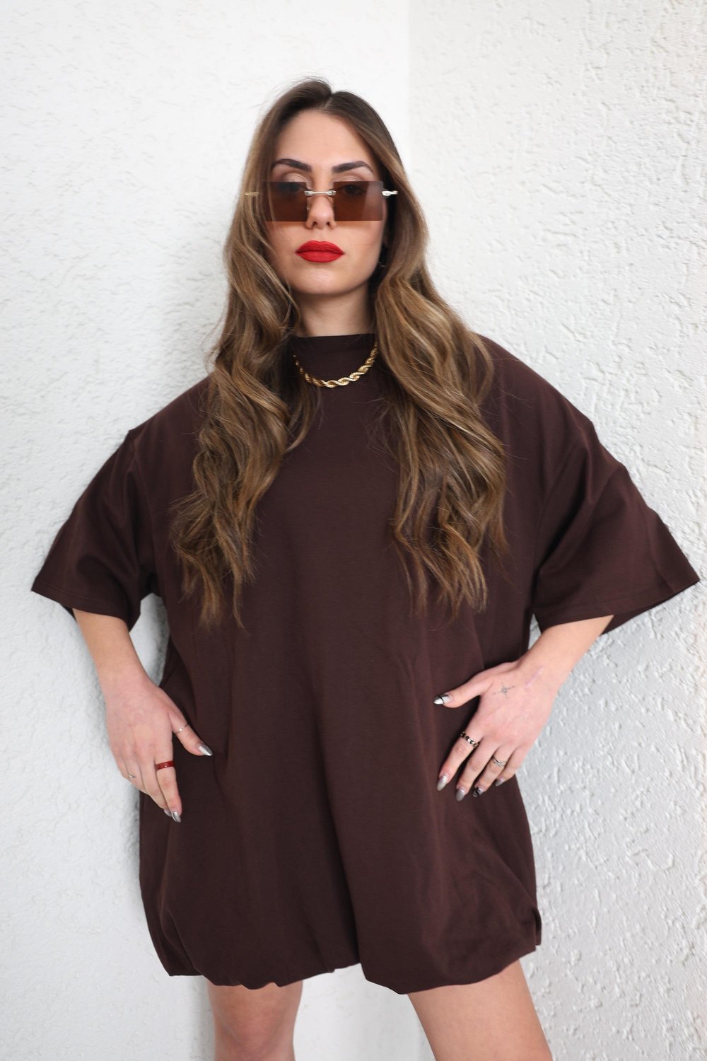 Oversize Balon Penye Elbise