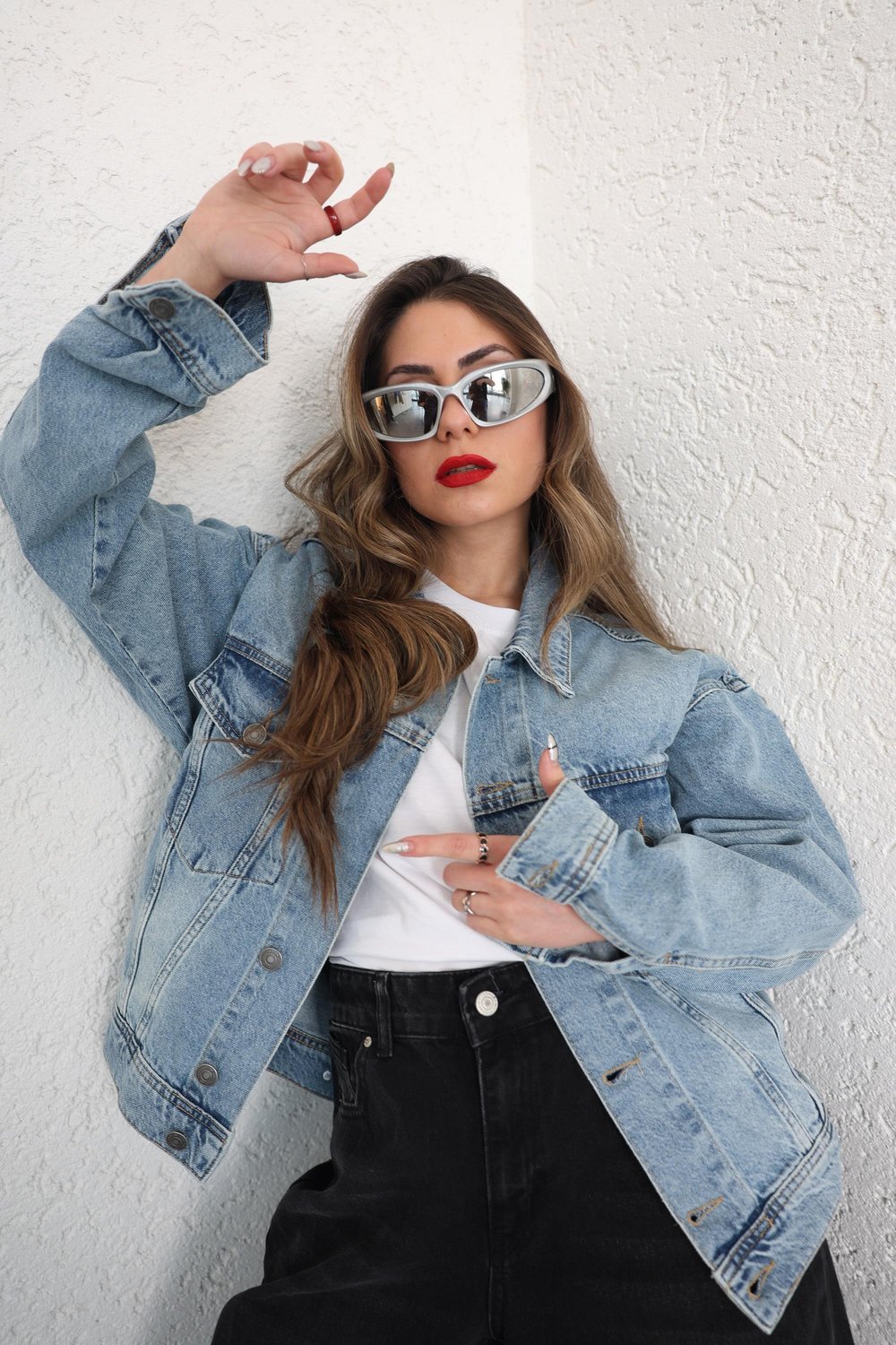 CeketSırt Yazılı Nakış Kot Ceket