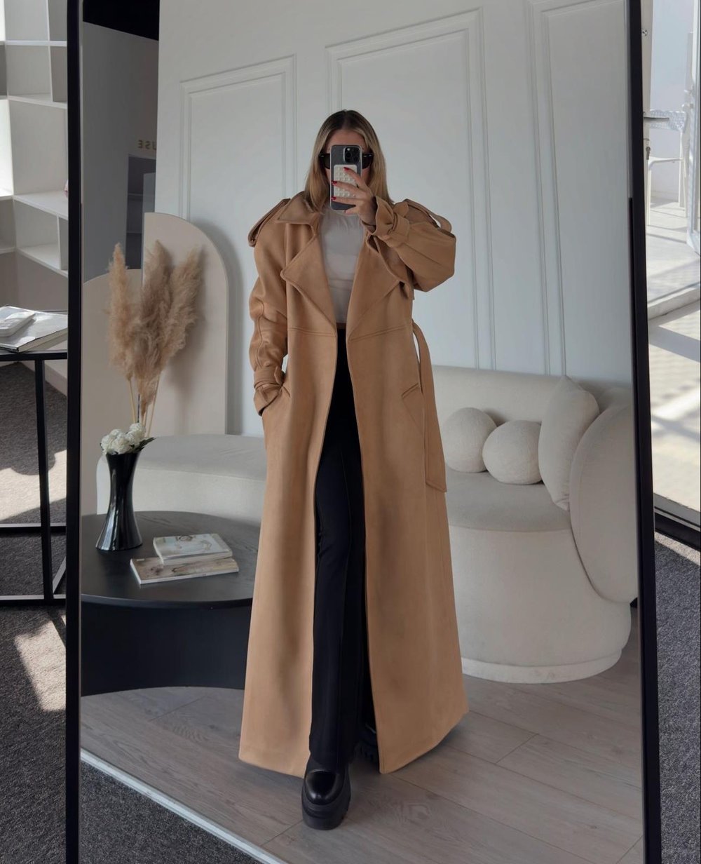 Bak'ap Fashion Uzun Süet Kaşe & Palto
