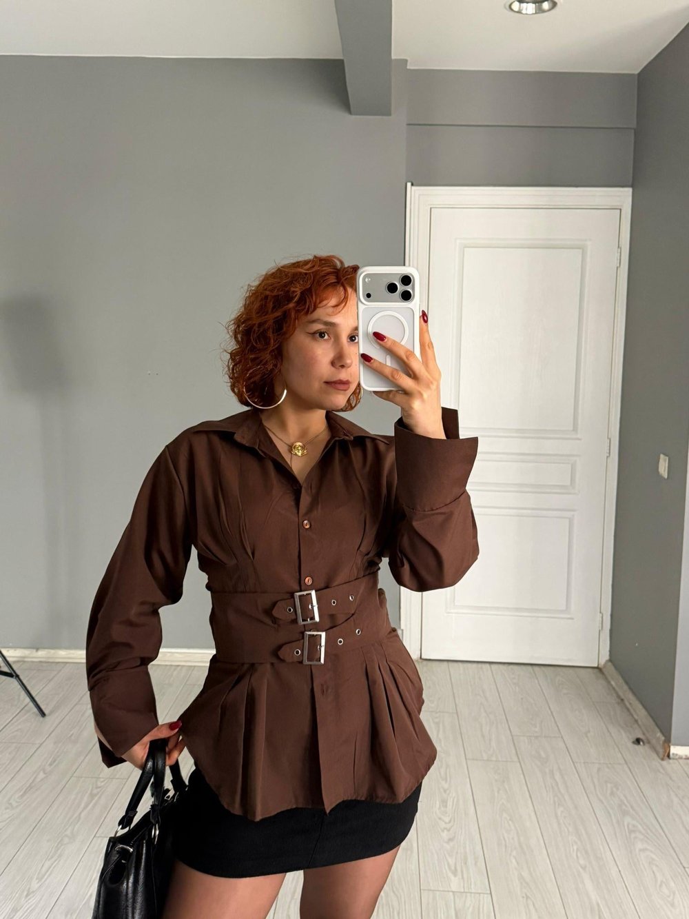 Korse Detaylı Poplin Gömlek 
