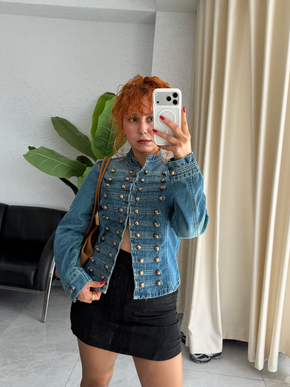 Napoleon Metal Düğme Detaylı Denim Ceket