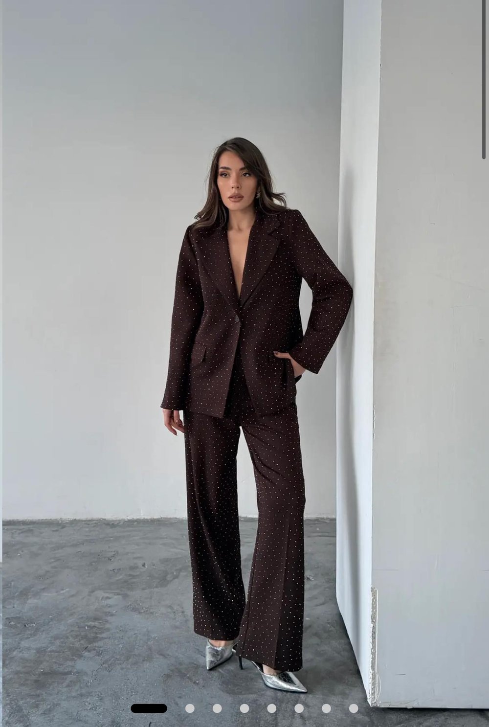 Premium Bussines Parlak Taşlı Blazer Ceket-Pantolon 2'li Takım