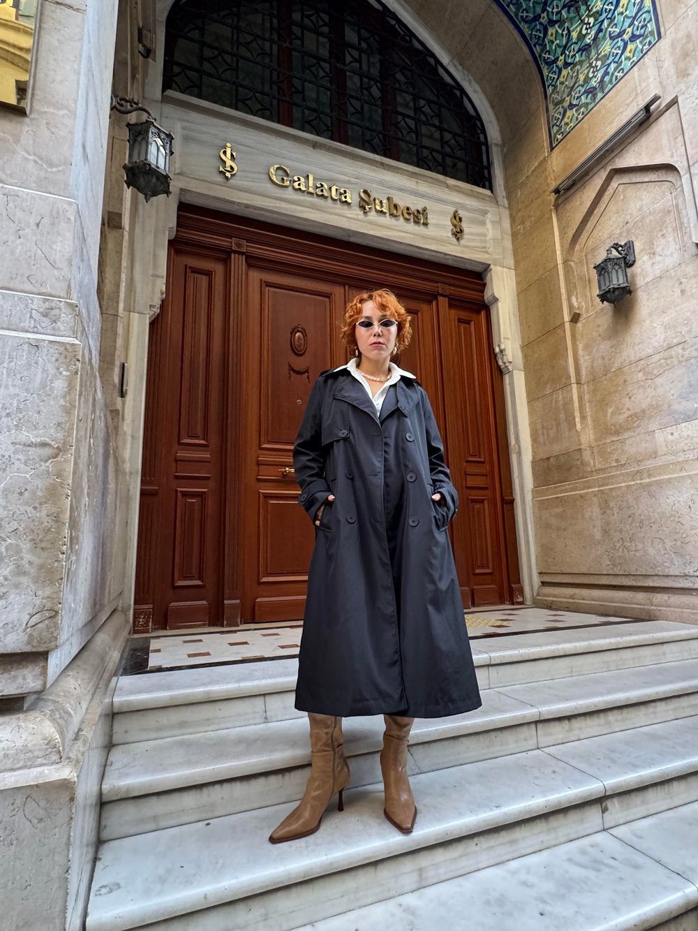 Premium Su Geçirmez Bağlama Detaylı Düğmeli Uzun Trençkot