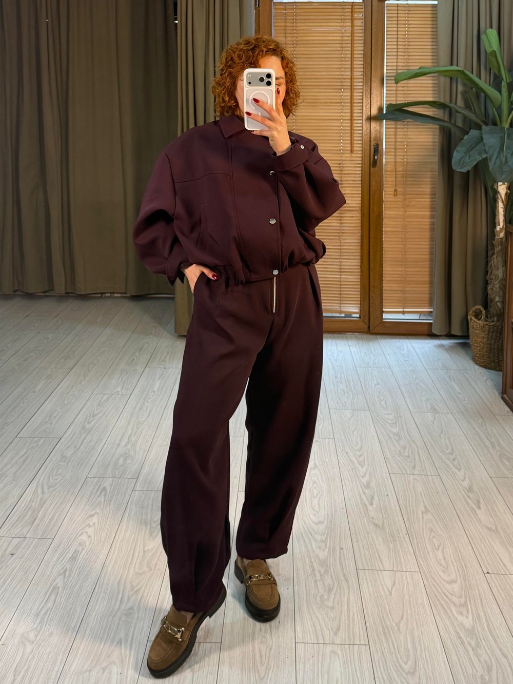 Premium Tasarım Fermuar Detaylı Pantolon-Bomber Ceket 2'li Takım