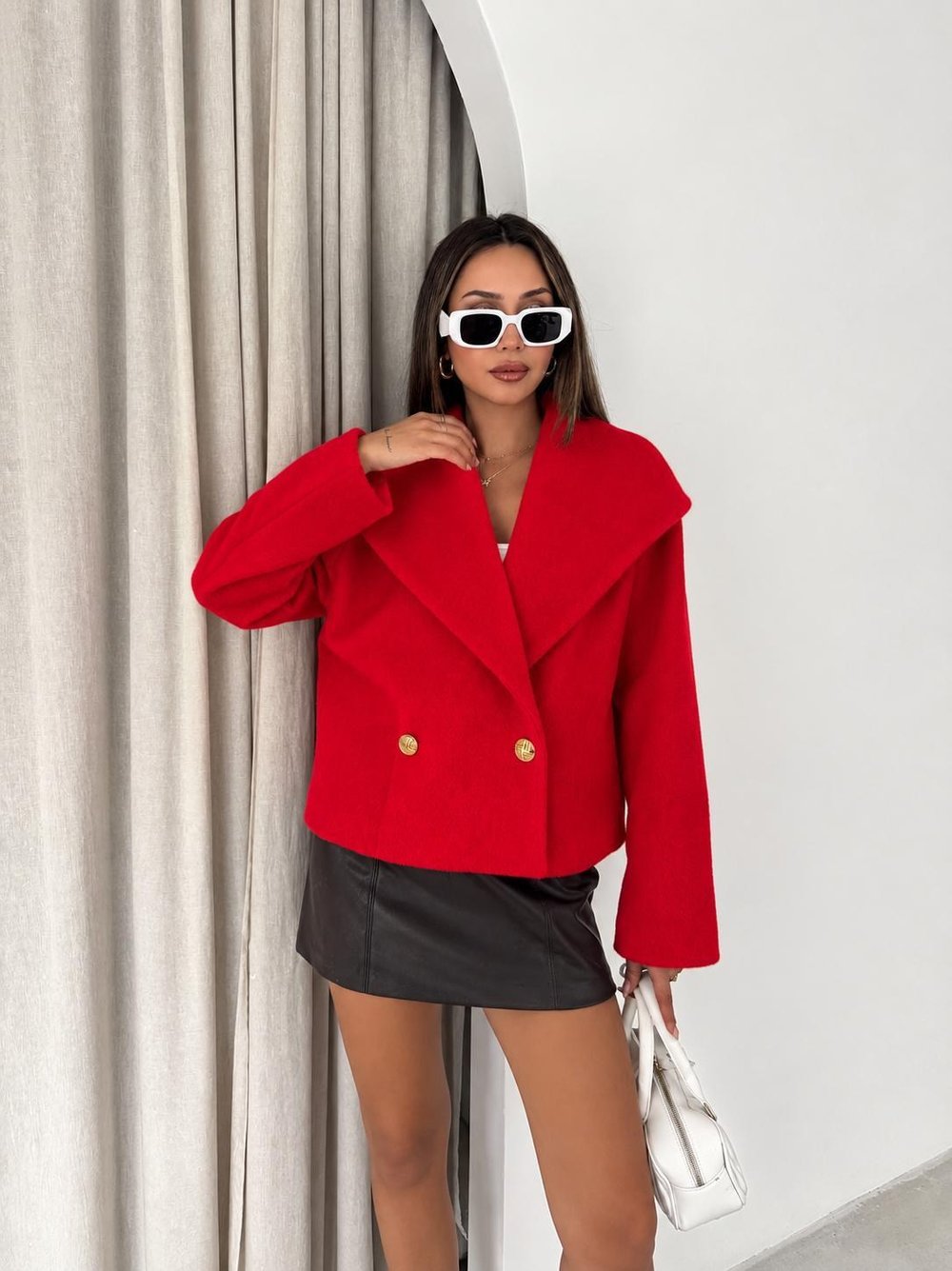 Premium Trend Düğmeli Fox Kumaş Şal Yaka Ceket