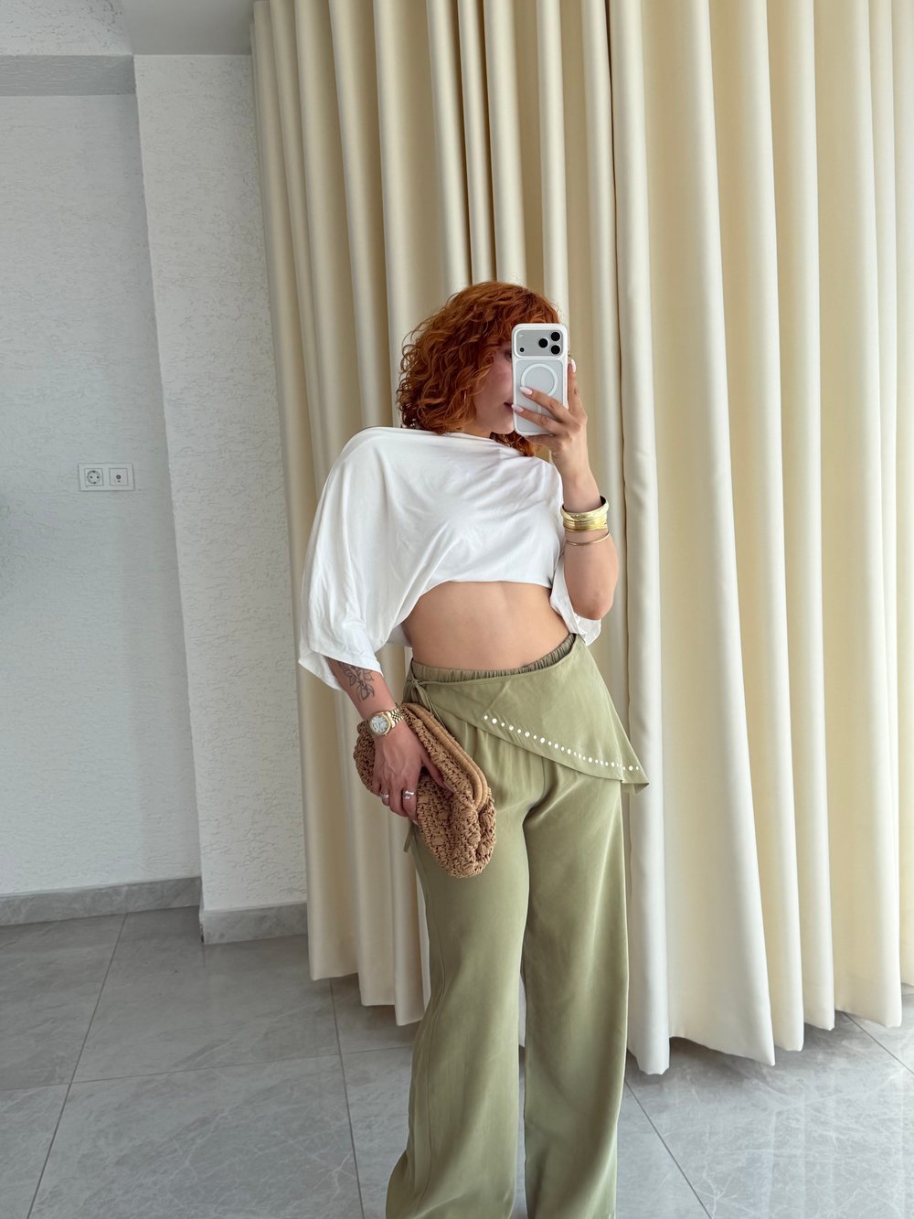 Premium Trend Modal Şallı Pul Detaylı Bol Paça Pantolon