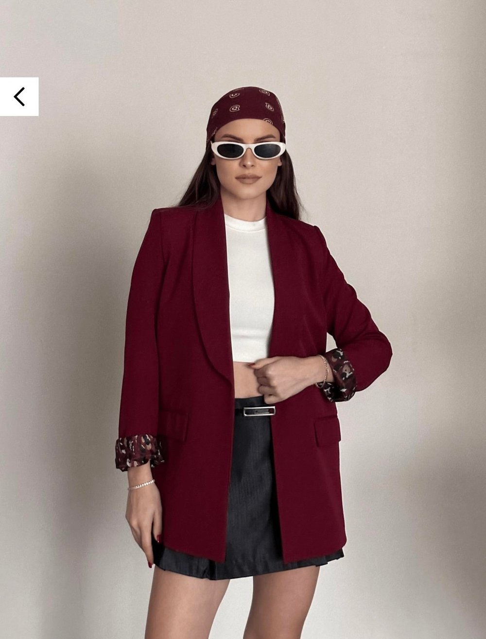 Premium Trend Şal Yaka Leopar Astarlı Blazer Ceket