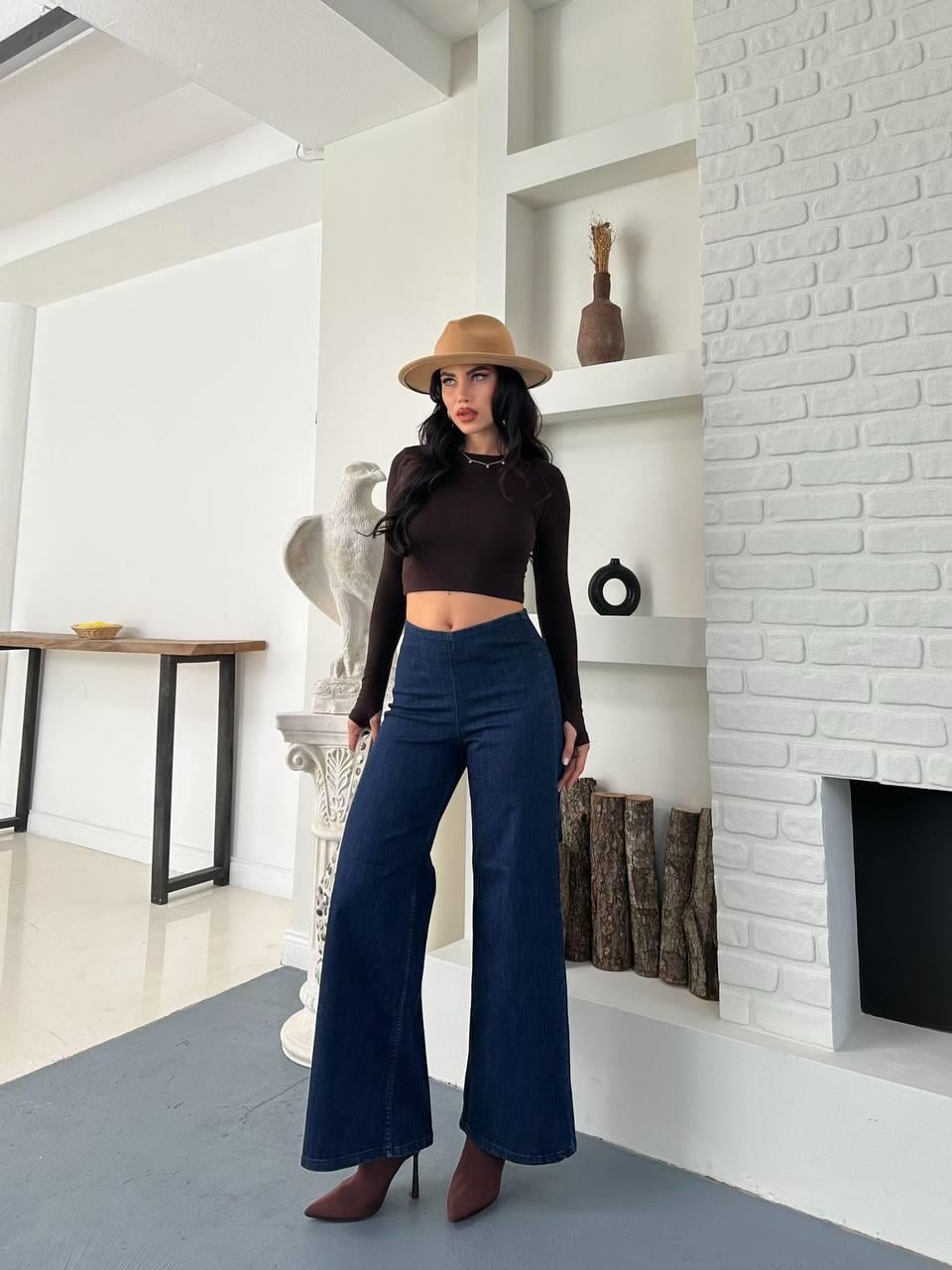 Premium Wede Leg Likralı Jean Denim Pantolon