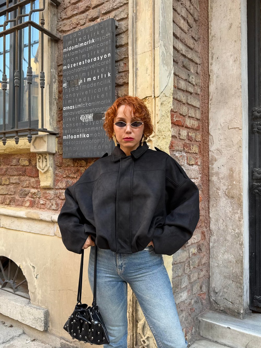 Trent Viral Yarasa Düşük Kol Oversize Süet Bomber Ceket