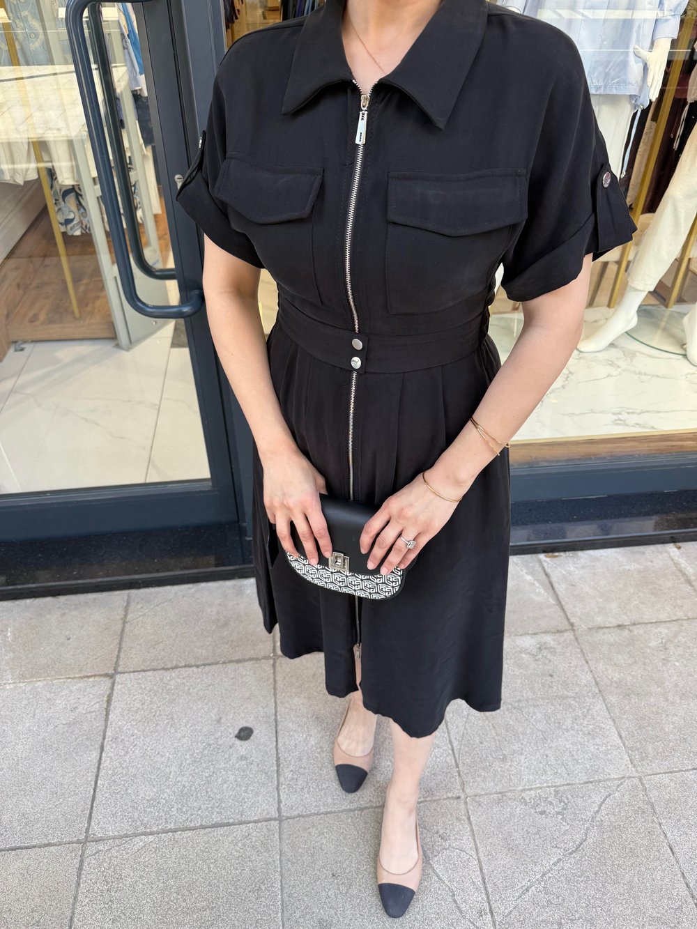 FERMUARLI TENCEL MİDİ ELBİSE