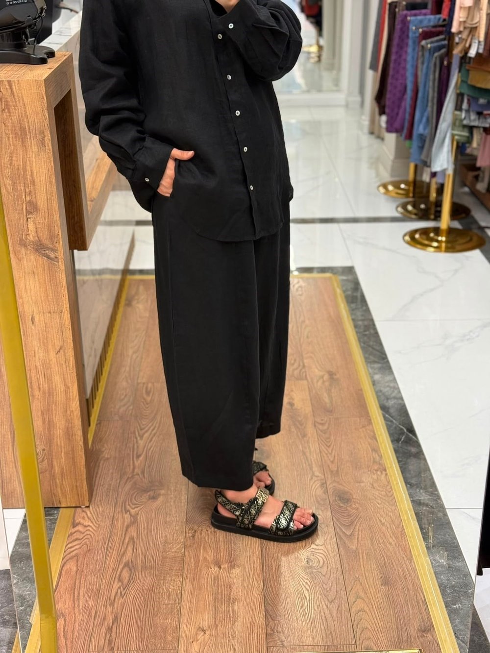 SİYAH-KETEN PANTOLON