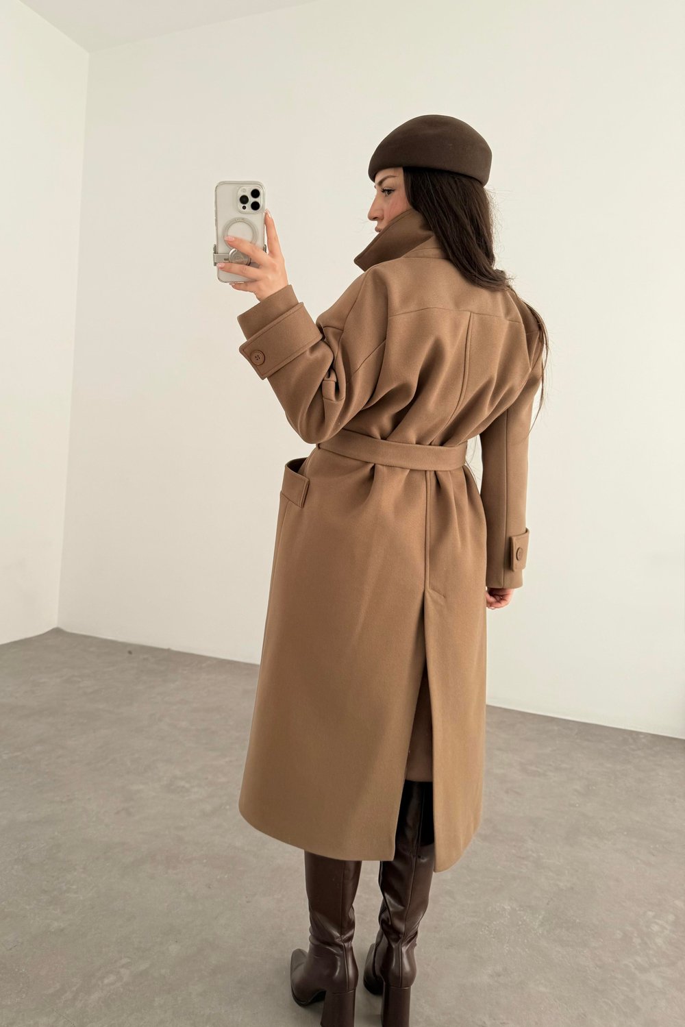 Angora Premium Klasik Vizon Kaban