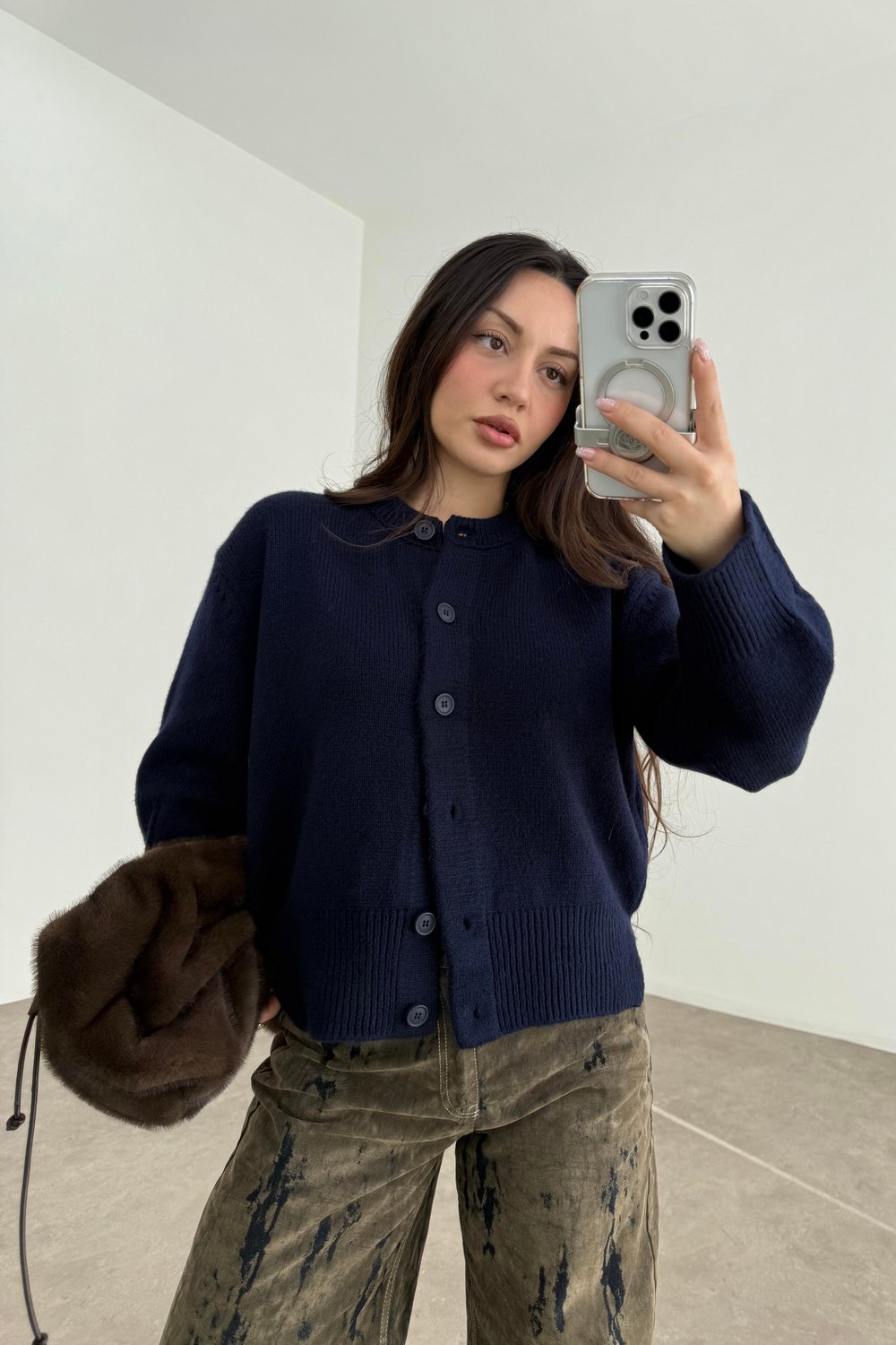 Ass Orijinal Düğmeli Premium Kalite Lacivert Hırka