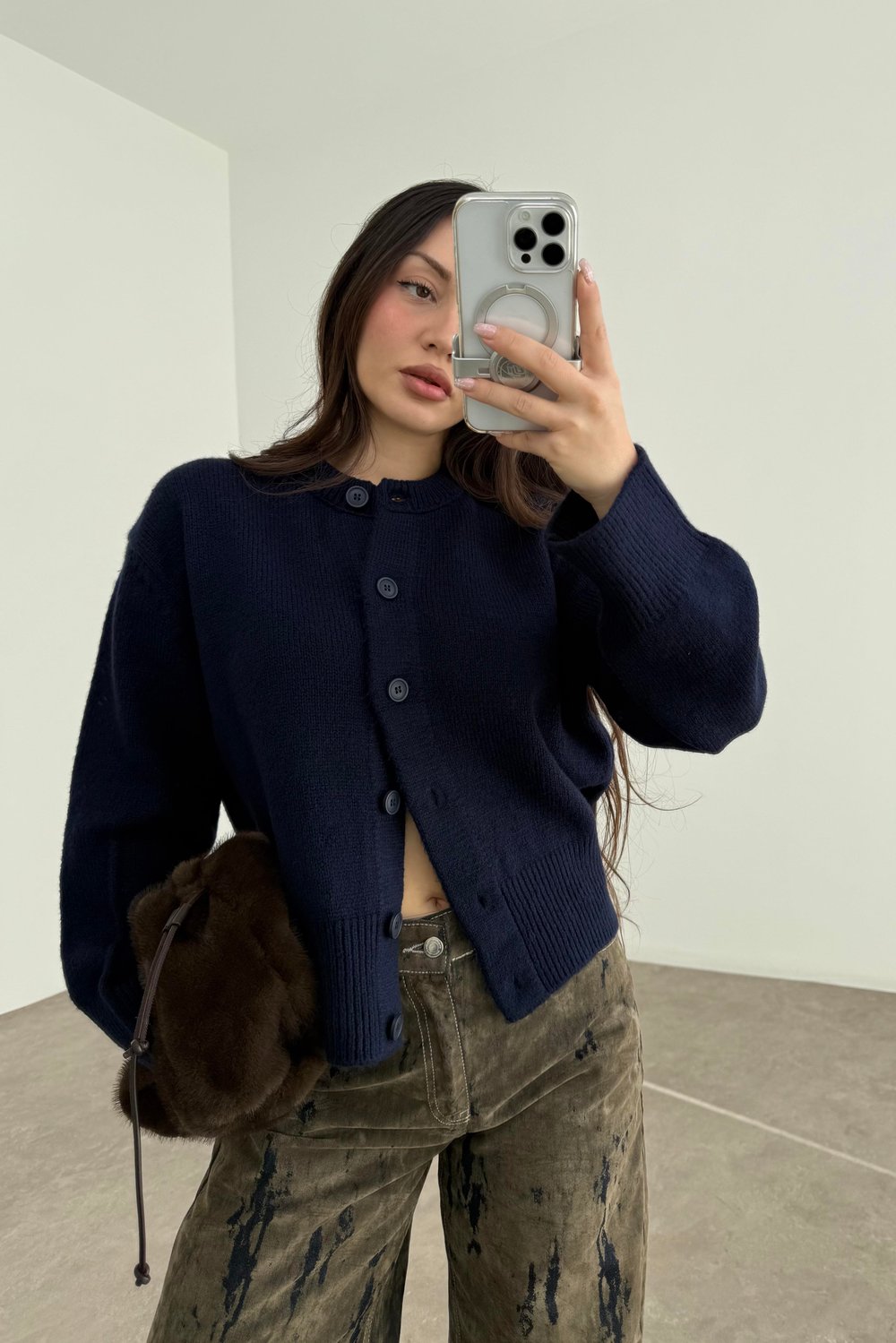 Ass Orijinal Düğmeli Premium Kalite Lacivert Hırka