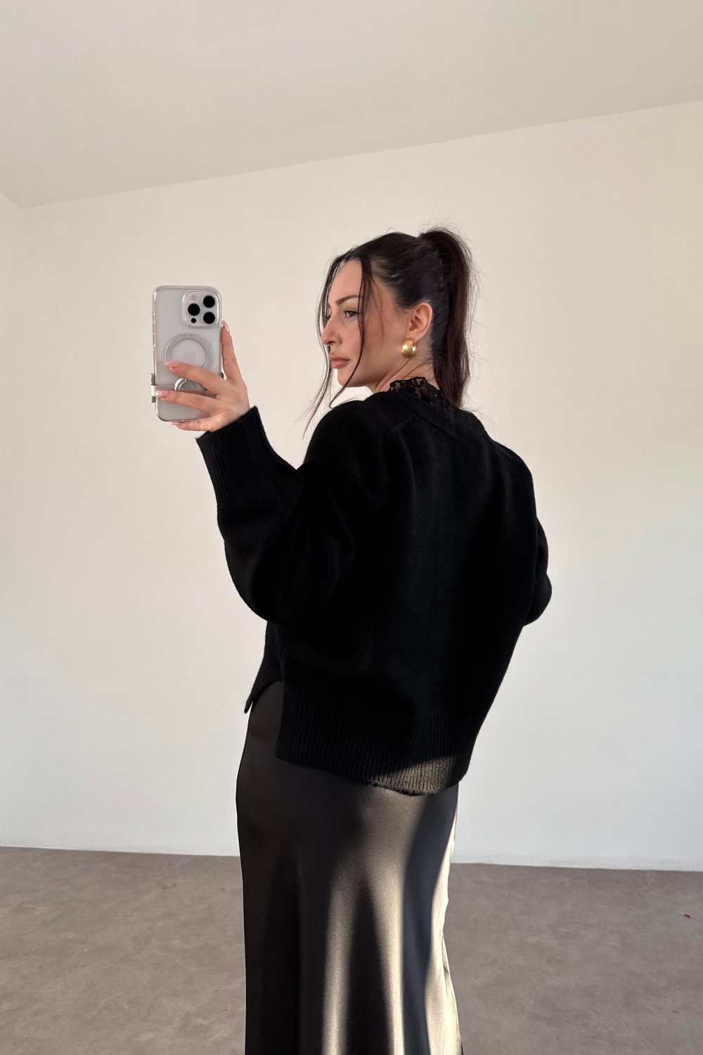 Ass Orijinal Düğmeli Premium Kalite Siyah Hırka