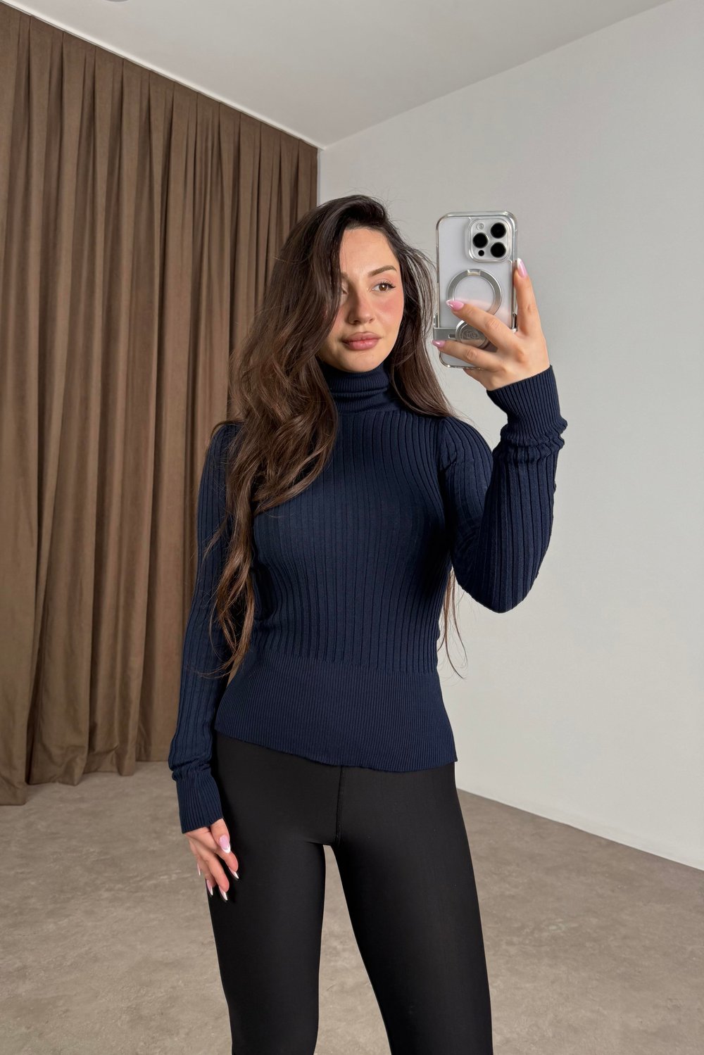 Balıkçı Yaka Poliamid Basic Lacivert Body