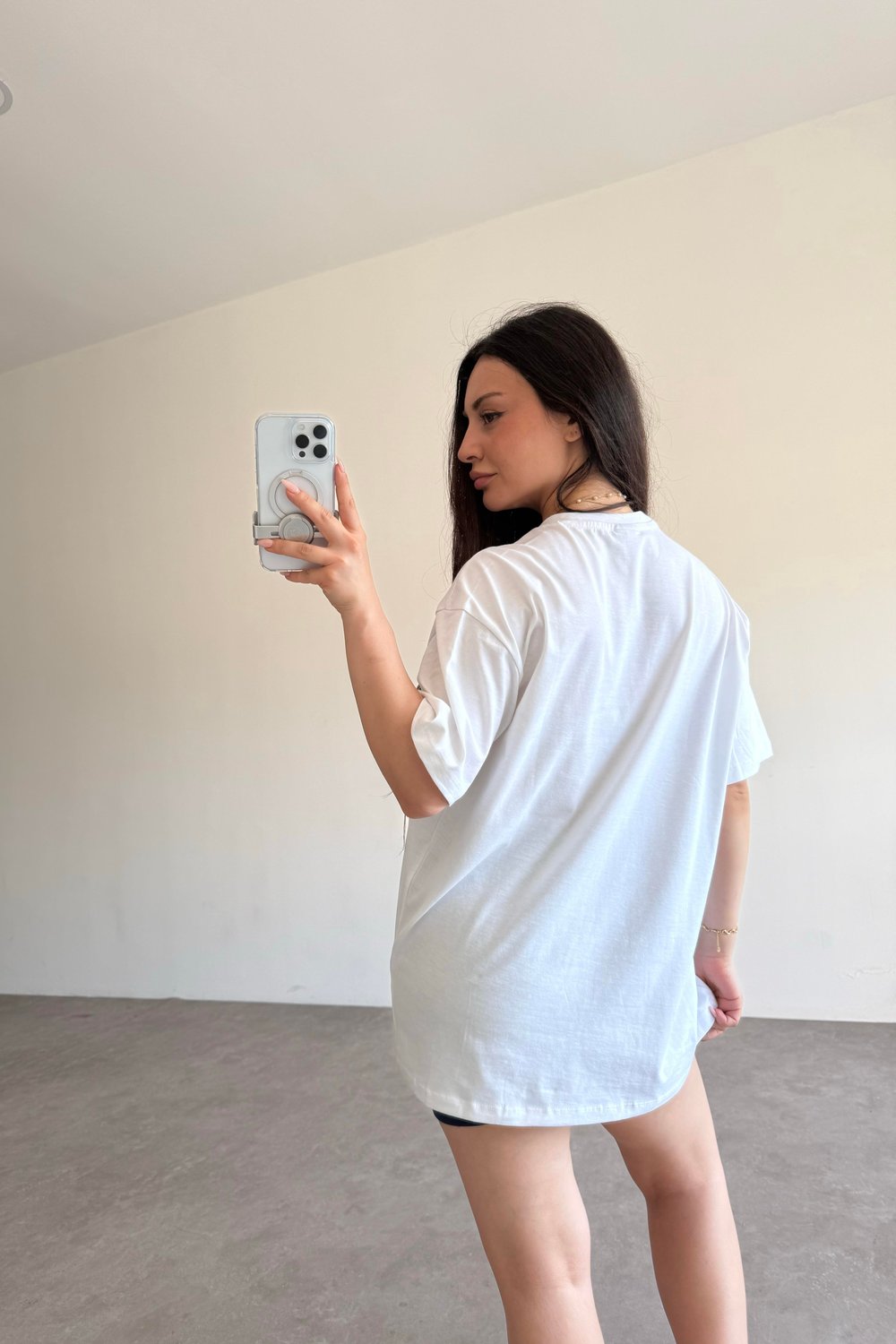 HM Mavi Çiçek Baskılı T-shirt