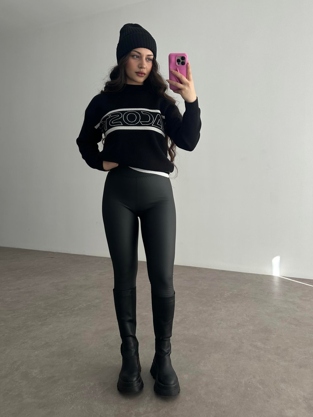 Mssmo Yüksek Belli Mat Deri Tayt