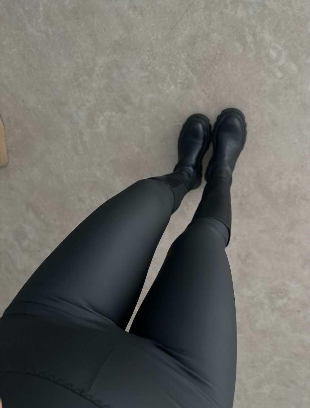 Mssmo Yüksek Belli Mat Deri Tayt