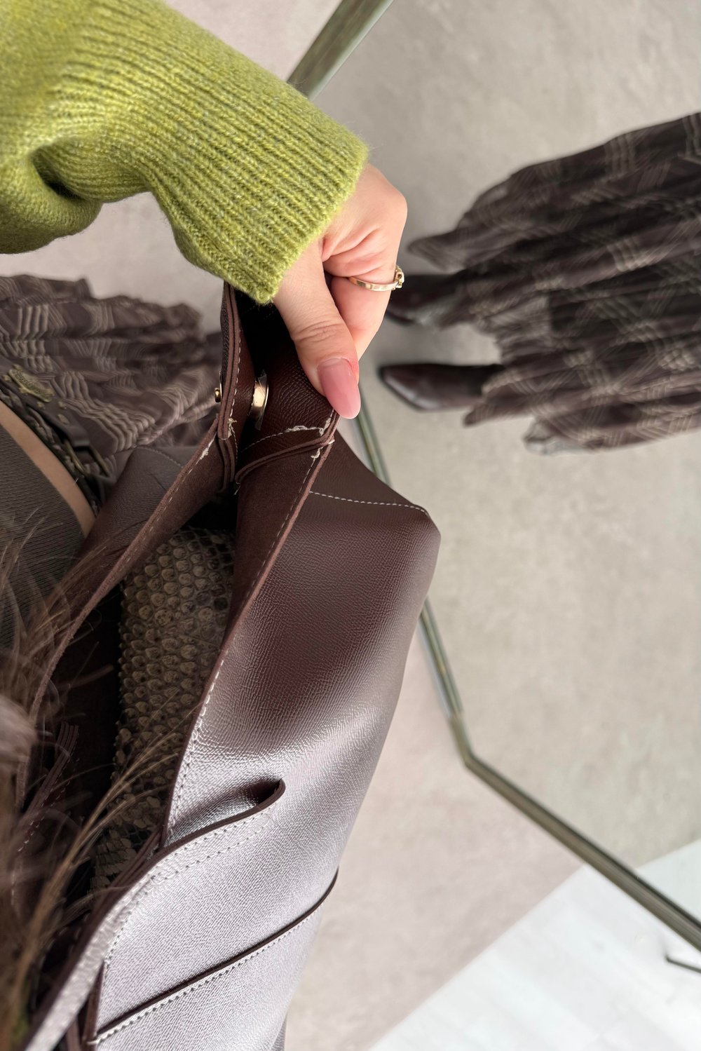 Pln Model Uzun Kısa Kol Askılı Çanta Kahve