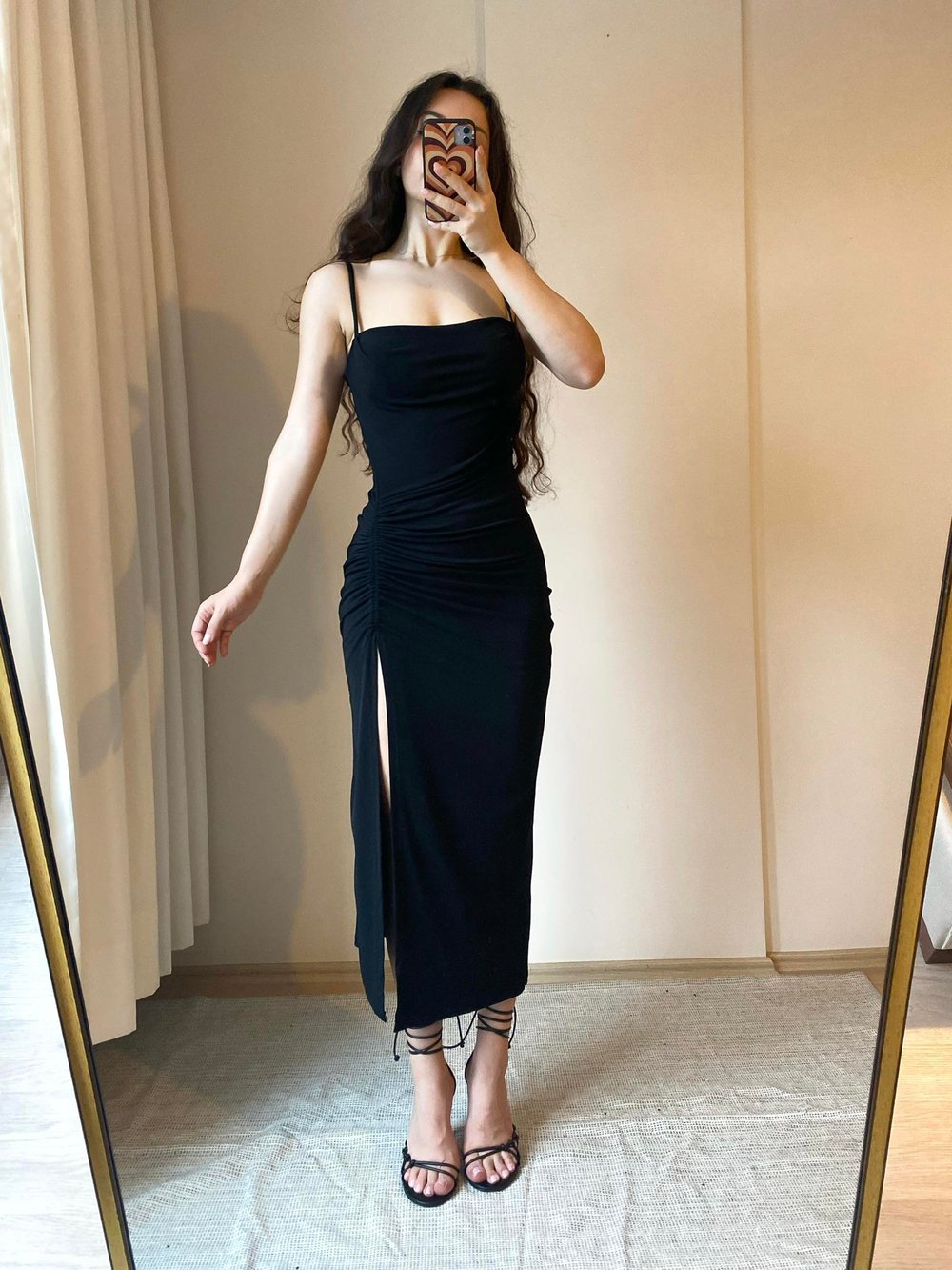 Serenity Drapeli Elbise(siyah)