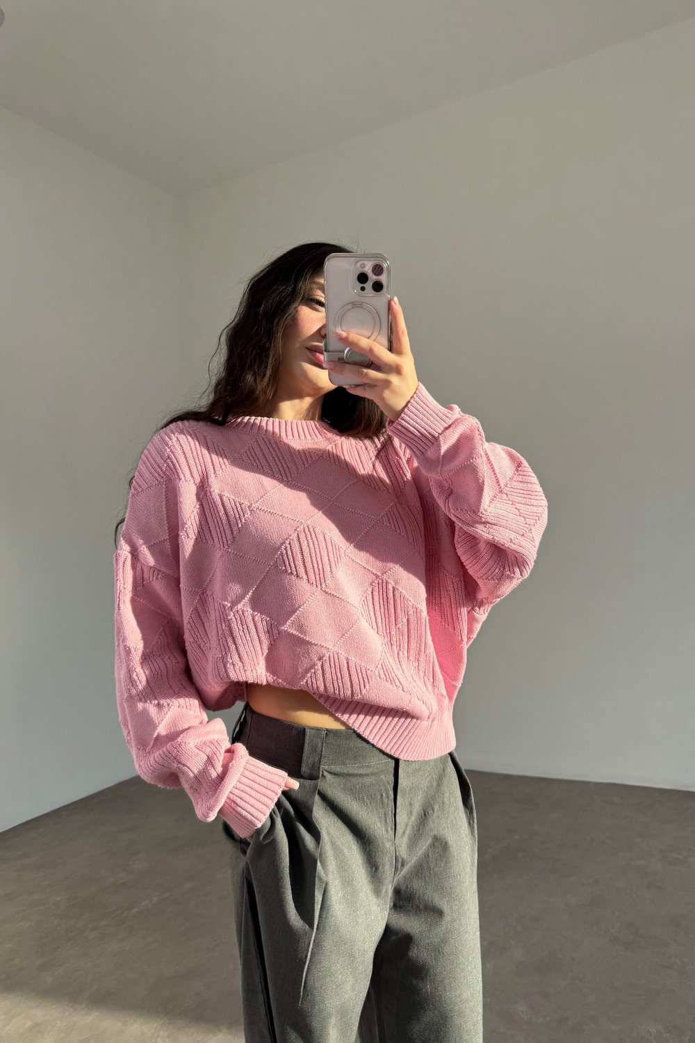 SS Orijinal Pembe Desenli Balon Kazak