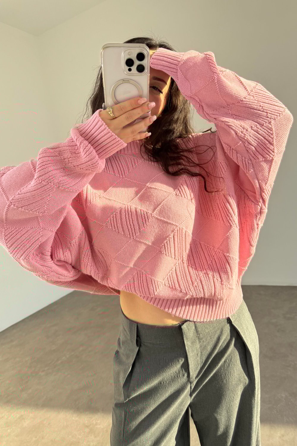 SS Orijinal Pembe Desenli Balon Kazak