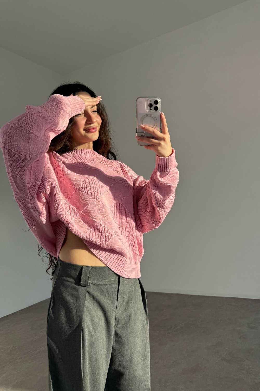 SS Orijinal Pembe Desenli Balon Kazak