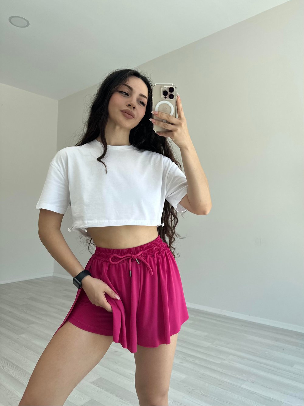 TALLY WEIJL CROPPED T-SHIRT WITH ELASTIC CORD