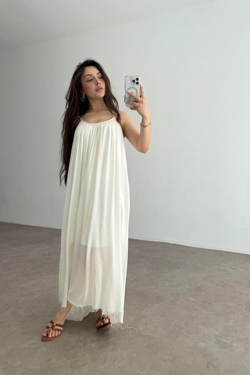 Valeria Premium Ekru Elbise