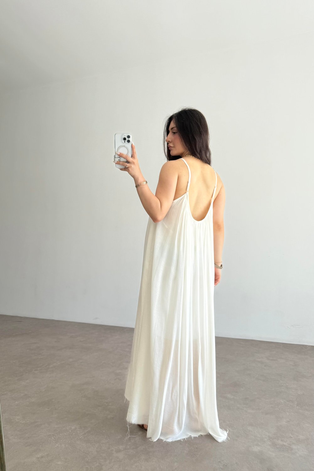 Valeria Premium Ekru Elbise